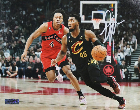Donovan Mitchell Cleveland Cavaliers Cavs Signed Autographed 8" x 10" Dribbling Photo Heritage Authentication COA