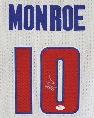 Greg Monroe Detroit Pistons Signed Autographed White #10 Jersey JSA COA