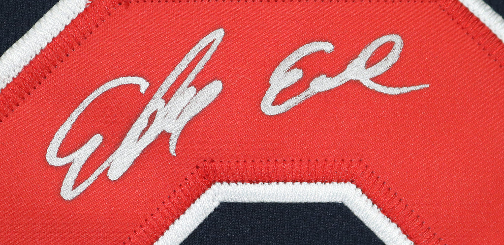 Edwin Encarnacion Cleveland Indians Autographed White #10 Jersey JSA –