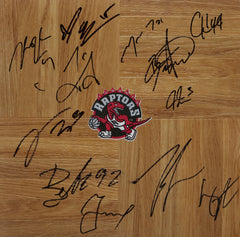 Toronto Raptors 2014-15 Team Signed Autographed Basketball Floorboard