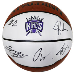 Sacramento Kings 2018-19 Team Signed Autographed Spalding White Panel Logo Basketball - Fox Hield