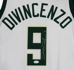 Donte DiVincenzo Milwaukee Bucks Signed Autographed White #9 Jersey JSA COA