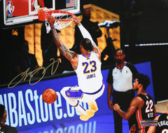 Lebron James Los Angeles Lakers Signed Autographed 8" x 10" Dunk Photo Heritage Authentication COA