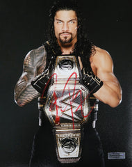 Roman Reigns WWE Signed Autographed 8" x 10" Championship Belt Photo Heritage Authentication COA