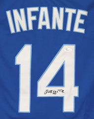Omar Infante Kansas City Royals Signed Autographed Blue #14 Jersey JSA COA SIZE 44