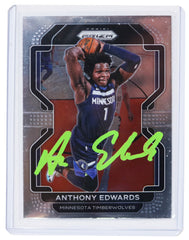 Anthony Edwards Minnesota Timberwolves Signed Autographed 2021-22 Panini Prizm #37 Basketball Card PRO-Cert COA