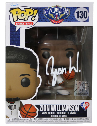 Zion Williamson New Orleans Pelicans Signed Autographed NBA FUNKO POP #130 Vinyl Figure PRO-Cert COA