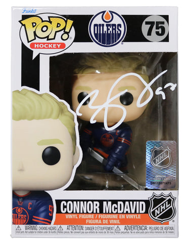 Connor McDavid Edmonton Oilers Signed Autographed NHL FUNKO POP #75 Vinyl Figure PRO-Cert COA