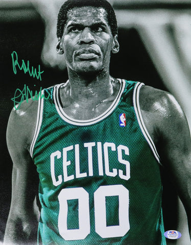 Robert Parish Boston Celtics Signed Autographed 11" x 14" Photo PSA In the Presence COA