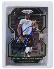 Giannis Antetokounmpo Milwaukee Bucks Signed Autographed 2021-22 Panini Prizm #1 Basketball Card PRO-Cert COA