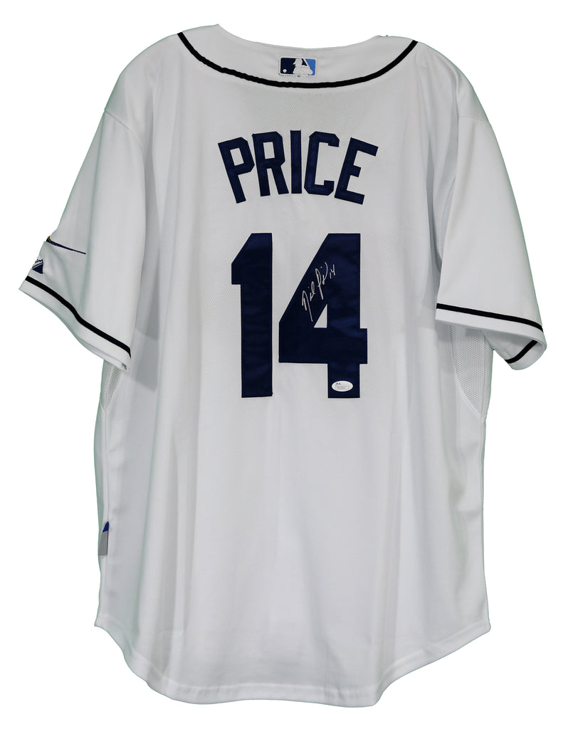 David Price Tampa Bay Rays Signed Autographed White #14 Jersey JSA