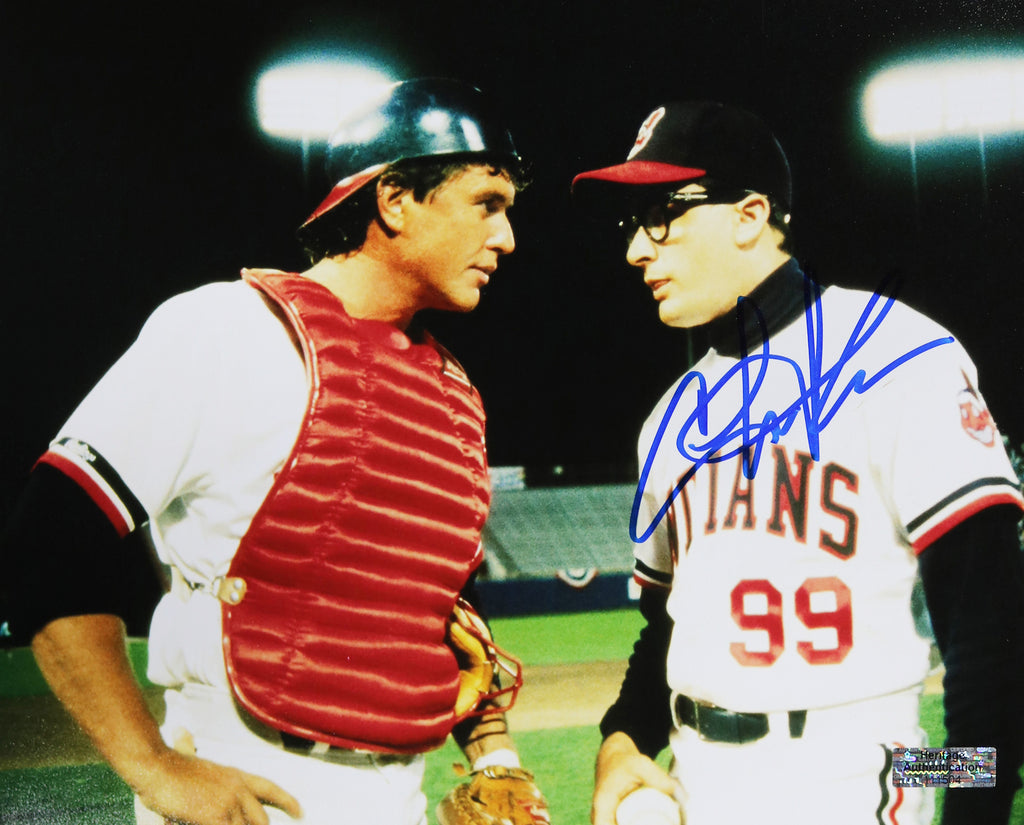 Charlie Sheen Autographed Ricky Vaughn Major League Movie 8x10