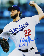 Clayton Kershaw Los Angeles Dodgers Signed Autographed 8" x 10" Pitching Photo Heritage Authentication COA - SMUDGED SIGNATURE