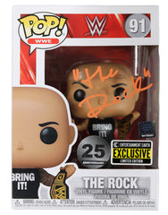Dwayne The Rock Johnson Signed Autographed WWE FUNKO POP #91 Vinyl Figure PRO-Cert COA