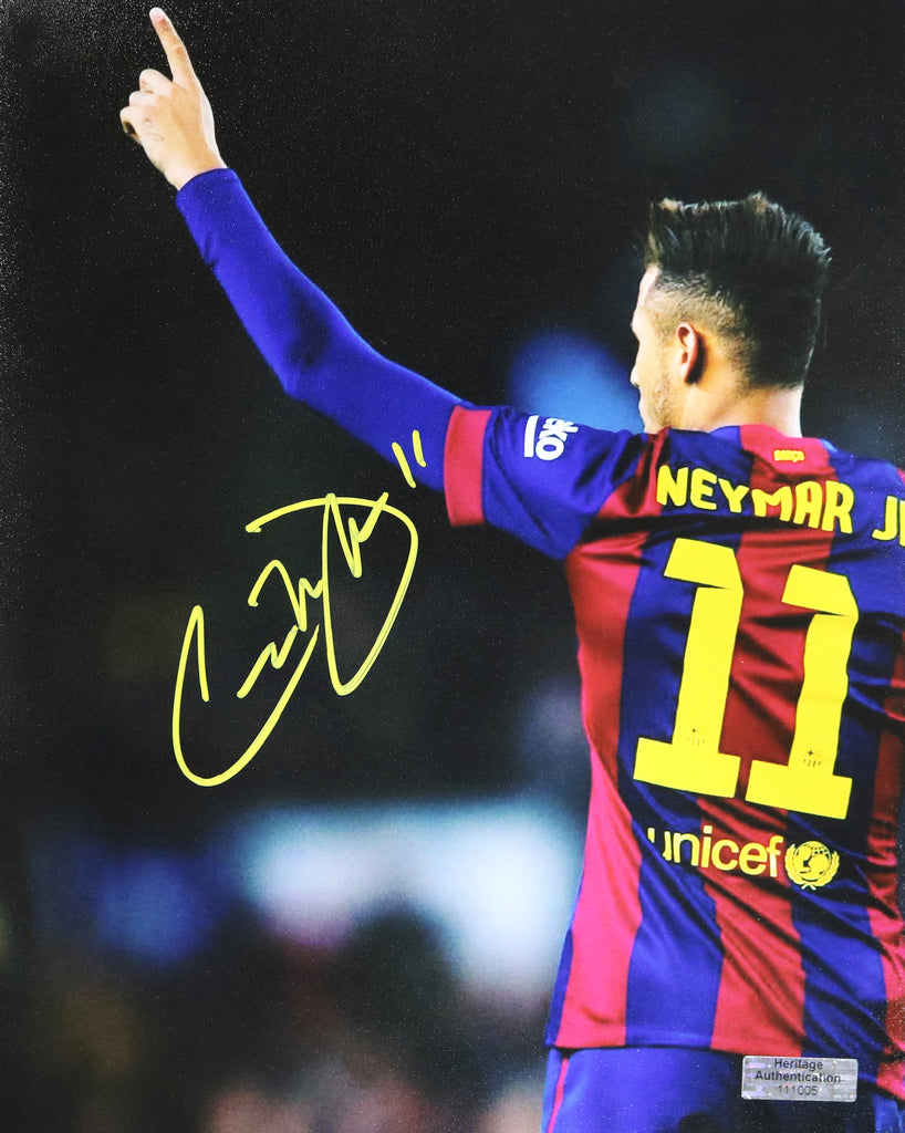 Neymar Jr. Barcelona Signed Autographed 8 x 10 Photo Heritage  Authentication COA