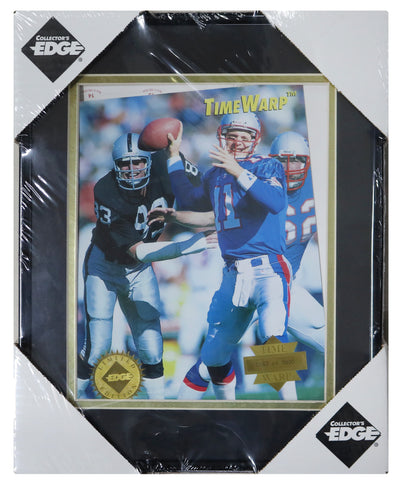 1995 Collector's Edge Time Warp Framed Jumbo Card Drew Bledsoe and Ted Hendricks