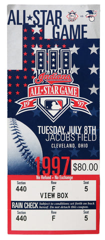 1997 MLB All Star Game Ticket Cleveland Indians Jacobs Field 7/8/97