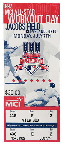 1997 MLB All Star Home Run Derby Workout Day Ticket Cleveland Indians Jacobs Field 7/7/97