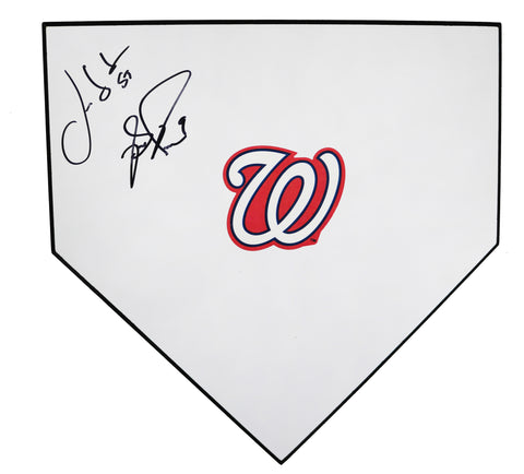 Ben Revere and Jose Lobaton Washington Nationals Signed Autographed Home Plate