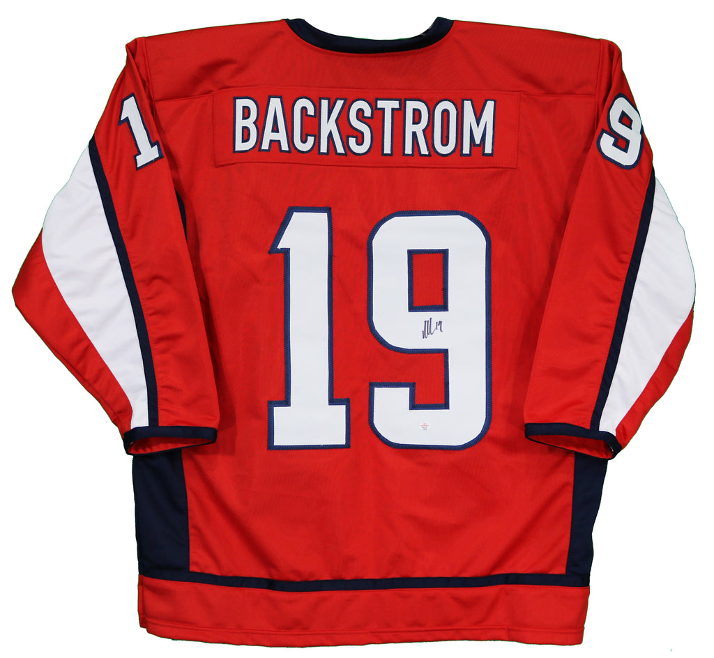 Nicklas Backstrom Capitals Signed Autographed Red #19 Custom Jersey –