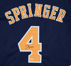 George Springer Houston Astros Signed Autographed Blue #4 Custom Jersey PAAS COA