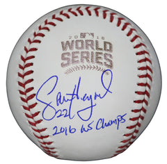 Jason Heyward Chicago Cubs Signed Autographed Rawlings Official 2016 World Series Baseball Schwartz COA with Display Holder