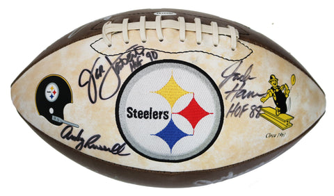 Pittsburgh Steelers Legends Signed Autographed Football Authenticated Ink COA Bradshaw Swann Harris Greene Lambert Ham
