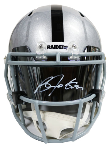 Bo Jackson Oakland Raiders Signed Autographed Football Visor with Riddell Revolution Speed Full Size Replica Football Helmet Heritage Authentication COA
