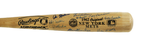 New York Mets 1962 Inaugural Team Signed Autographed Rawlings Natural Baseball Bat JSA Letter COA