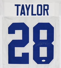 Jonathan Taylor Indianapolis Colts Signed Autographed White #28 Custom Jersey JSA Witnessed COA