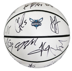 Charlotte Hornets 2015-16 Team Signed Autographed White Panel Basketball Authenticated Ink COA Kemba Lin Jefferson