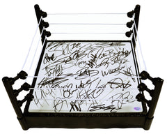 WWE Signed Autographed Mini Toy Wrestling Ring Pinpoint COA - Hulk Hogan, The Rock, John Cena