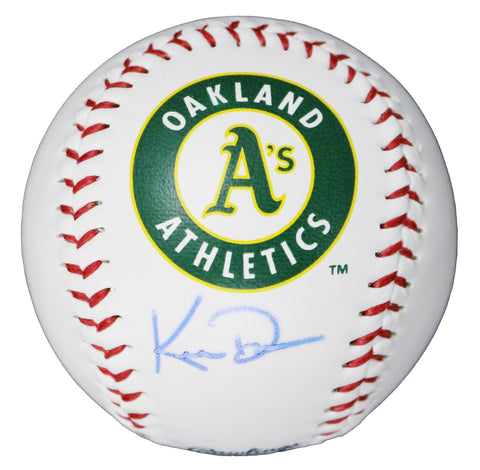 Khris Davis Oakland Athletics A's Signed Autographed Rawlings Official Major League Logo Baseball Global COA with Display Holder