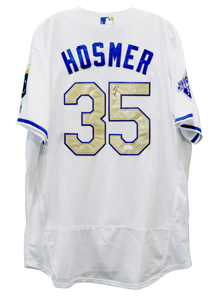 Eric Hosmer Kansas City Royals Autographed Champions Gold Jersey JSA –
