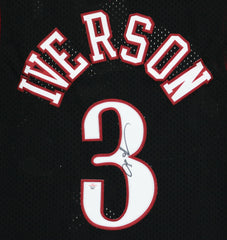 Allen Iverson Philadelphia 76ers Signed Autographed Black #3 Jersey PAAS COA