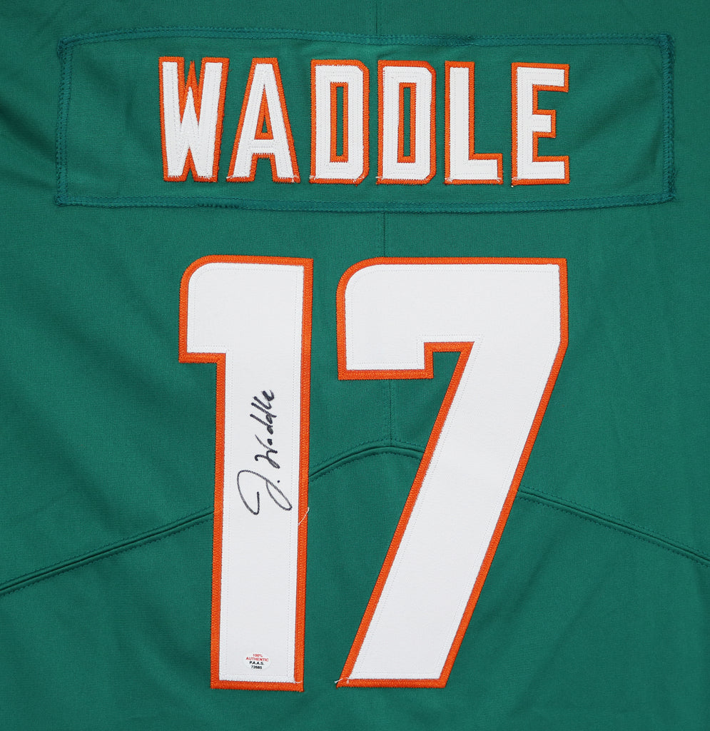 Jaylen Waddle Miami Dolphins Signed Autographed Aqua #17 Jersey