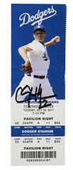 Clayton Kershaw Los Angeles Dodgers Signed Autographed 2011 Game Ticket Global COA