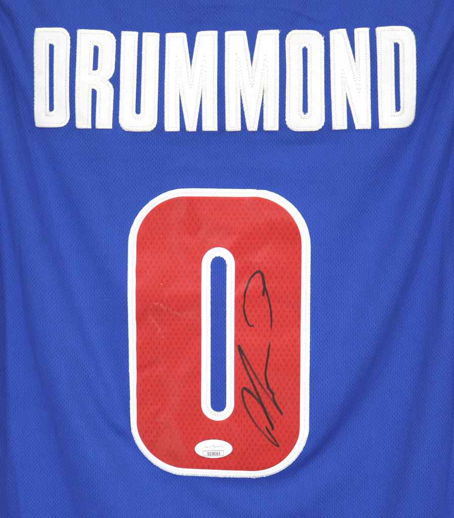 Andre Drummond Autographed Signed Detroit Pistons Jersey Size L JSA COA