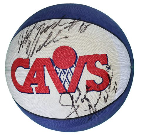 John Hot Rod Williams and Gerald Wilkins Cleveland Cavaliers Signed Autographed Cavs Full Size Logo Basketball CAS COA