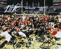 Ohio State Buckeyes 2014-15 NCAA National Football Champions Signed Autographed 8" x 10" Celebration Photo Authenticated Ink COA Meyer Barrett