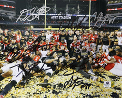 Ohio State Buckeyes 2014-15 NCAA National Football Champions Signed Autographed 8" x 10" Celebration Photo Witnessed Global COA Meyer Barrett