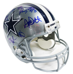 Dallas Cowboys 2016-17 Team Signed Autographed Riddell Full Size NFL Replica Helmet PAAS Letter COA Prescott Elliott Romo Bryant