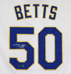 Mookie Betts Los Angeles Dodgers Signed Autographed Gold Program White #50 Jersey Heritage Authentication COA