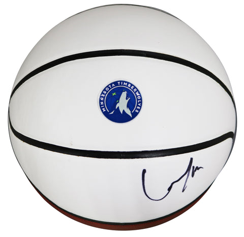 Rudy Gobert Minnesota Timberwolves Signed Autographed White Panel Basketball JSA COA