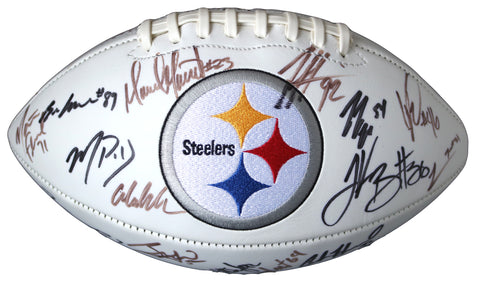 Pittsburgh Steelers 2016 Team Signed Autographed White Logo Football PAAS COA Roethlisberger Brown Bell