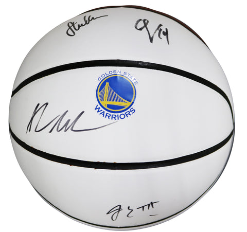 Golden State Warriors 2018-19 Signed Autographed White Panel Basketball - 5 Autographs