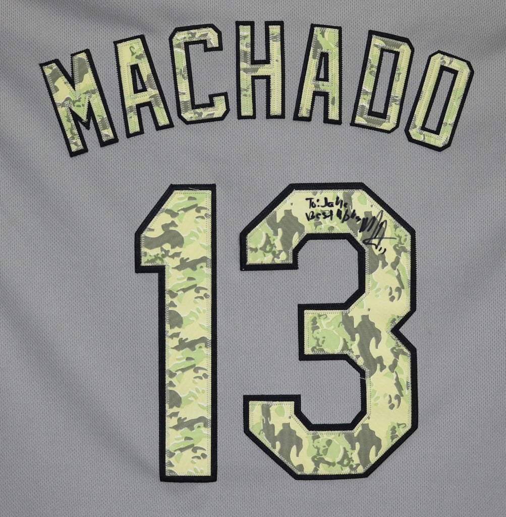 Manny Machado Baltimore Orioles Signed Autographed Camo #13 Jersey –