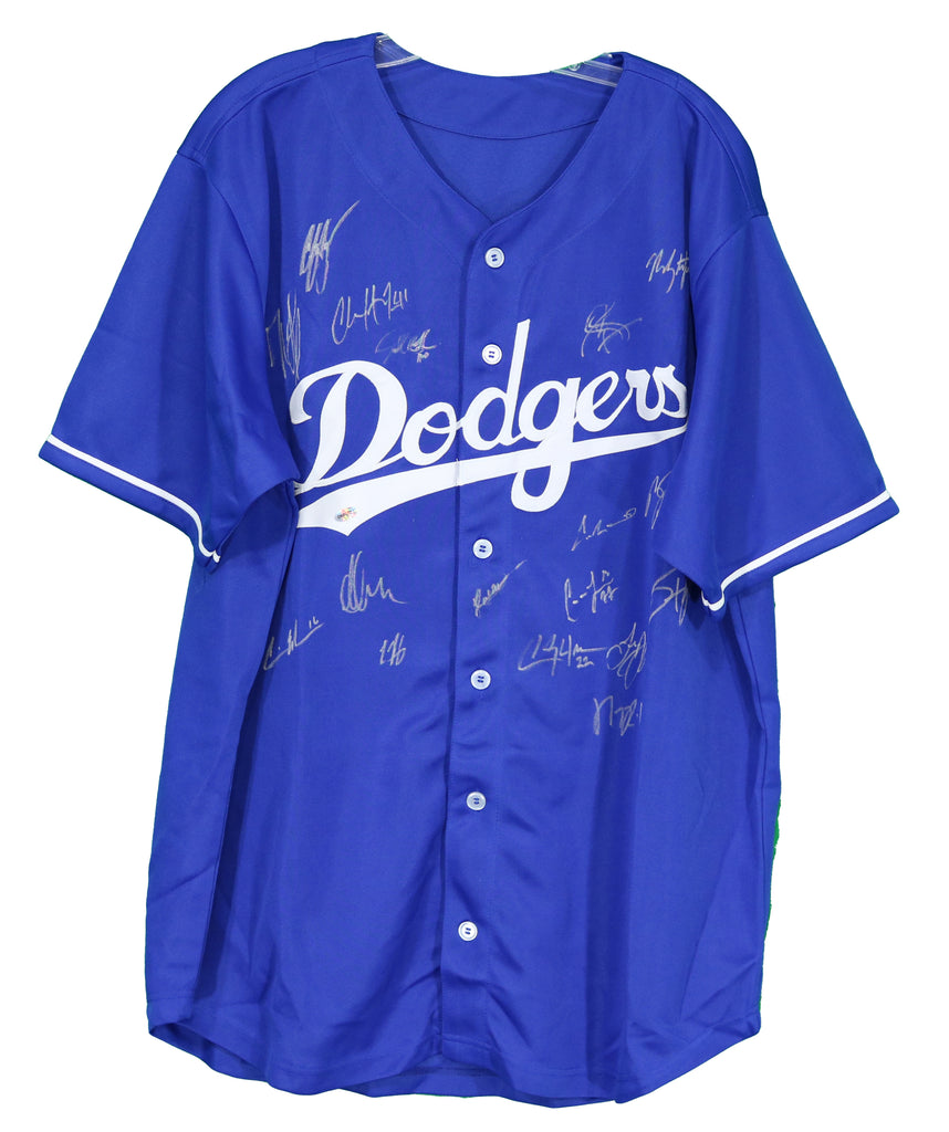Los Angeles Dodgers 2016 Team Autographed Blue Custom Jersey