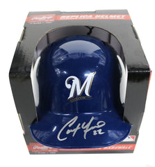 Christian Yelich Milwaukee Brewers Signed Autographed Mini Helmet PAAS COA