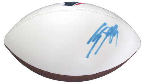 J.J. Watt Houston Texans Signed Autographed White Panel Logo Football Global COA - FADED SIGNATURE